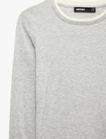 Slim Fit Renk Kontrastlı Katmanlı Uzun Kollu Bisiklet Yaka Tişört
