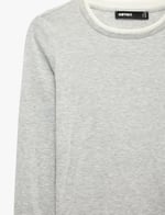 Slim Fit Renk Kontrastlı Katmanlı Uzun Kollu Bisiklet Yaka Tişört