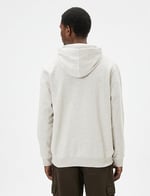 Slogan Embroidered Kangaroo Pocket Detail Hoodie