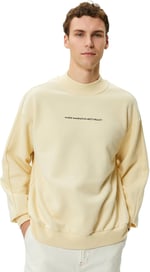 Slogan Embroidered Long Sleeve High Neck Sweat