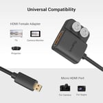 SMALLRIG 4K Cable Adapter 4K@60Hz, Male Micro Type D to Female Type A Converter, for Sony A7R IV / A7RIII/ A7III/ A7II/ A7RII, for Fujifilm X-T2/ X-T3, Cable Length 8 cm/3 inch - 3021
