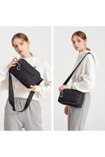 Smart Bags Ekstra Hafif Kumaş Kadın Postacı Çantası 3148 Siyah
