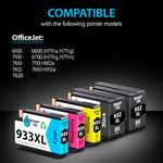 Smart Ink HP 932 XL 933 XL 932XL 933XL 5 için uyumlu yazıcı kartuşları, çoklu paket (2 siyah ve camgöbeği/macenta/sarı) HP Officejet 6600 6700 7612 7510 7110 610 için yüksek kapasiteli kartuşlar