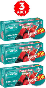 SMARTER 3 PAKET BUZDOLABI POŞET ORTA BOY (100 ADET X 3)