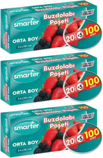 SMARTER 3 PAKET BUZDOLABI POŞET ORTA BOY (100 ADET X 3)
