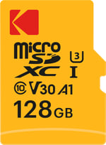 Smartree Kodak Mikro SD kart, 128 GB, UHS-I U3 V30 A1 microSDHC/XC – Mikro SD hafıza kartı – 95 MB/s'ye kadar okuma hızı – yazma hızı maks. 85 MB/s – ek bellek multimedya cihazları