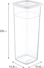Smartware 12'Li Set Skali Kare Saklama Kabı Beyaz 2140 ML
