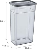Smartware 6'Lı Set Skali Dikdörtgen Saklma Kabı Antrasit 3500 ML