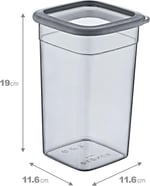 Smartware 6'Lı Set Skali Kare Saklama Kabı Antrasit 1440 ML