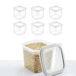 Smartware 6'Lı Set Skali Kare Saklama Kabı Beyaz 740 ML