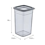 Smartware 6'Lı Set Skali Kare Saklama Kabı Antrasit 1440 ML