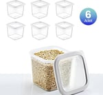 Smartware 6'Lı Set Skali Kare Saklama Kabı Beyaz 740 ML