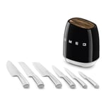 SMEG 50's Style KBSF02 Siyah Standlı Bıçak Seti