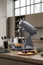 Smeg 50's Style Retro Stand Mixer Hamur Karıştırıcı Barut Gri Paslanmaz Çelik 4,8 L 800 W