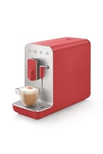 Smeg, BCC02RDMEU, buhar fonksiyonlu tam otomatik kahve makinesi, buhar başlığı, entegre öğütücü, termo blok sistemi, 1,4 l tank, 19 bar pompa basıncı, kompakt ölçüler, 1350 W, kırmızı