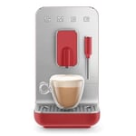 Smeg, BCC02RDMEU, buhar fonksiyonlu tam otomatik kahve makinesi, buhar başlığı, entegre öğütücü, termo blok sistemi, 1,4 l tank, 19 bar pompa basıncı, kompakt ölçüler, 1350 W, kırmızı