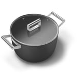 Smeg CKFC2611BLM Güveç Tavası 26 cm ve Kapak Siyah, Yapışmaz, Alüminyum, Patentli Taban - Seçenekler: Güveç Tavası 26 cm, Kızartma Tavası 26 cm, Kızartma tavası...