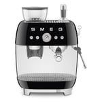 Smeg EGF03BLEU Espresso Makinesi, Tam Otomatik Kahve Makinesi, 50s Style, Siyah
