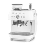 Smeg EGF03WHEU Espresso Makinesi, Tam Otomatik Kahve Makinesi, 50s Stil, Beyaz