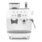 Smeg EGF03WHEU Espresso Makinesi, Tam Otomatik Kahve Makinesi, 50s Stil, Beyaz