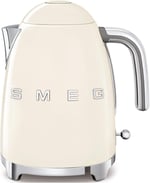 Smeg KLF03CREU Su Isıtıcısı, 1,7 Litre Kapasiteli, Krom Paslanmaz Çelik, Ayarlanabilir Termostat, Su Seviyesi Göstergesi, Sıcak Tutma Fonksiyonu, Krem Rengi