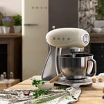SMEG SMF02SVUK/PBUK/PGEU SMF02CREU 4,8 L mutfak robotu krem, 18/10 çelik