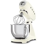 SMEG, SMF03CREU mutfak robotu, 10 hız kademesi, planet karıştırıcı, emniyet kapatma, 2 çırpma teli, paslanmaz çelik küre sap, 800 W, krem rengi