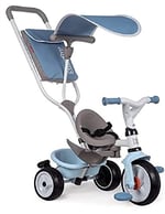 Smoby, 741400, Evrimsel Üç Tekerlekli Bisiklet, Sessiz Tekerlekler, Kafalık, Emniyet Kemeri, Park Freni, Korna, Geri Çekilebilir Ayak Dayama Yeri, 360° Güneşlik, Çanta, Serbest Tekerlek Sistemi
