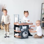 Smoby - Rowenta Ev Seti Çamaşır Odası - Çamaşır Makineli Oyun Çamaşır Odası, Ütü Masası, Elektrikli Süpürge ve Aksesuarlar - 3 Yaşından İtibaren Ev Oyun Seti, Geri Dönüşümlü Malzemeli