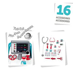 Smoby,340207, Medikal Elektronik Doktor Müdahale Seti, İlk Yardım Müdahale Arabası, Elektronik EKG Modülü, Sesli, Aksesuarlı, Fonksiyonel, Electronic Medical Trolley