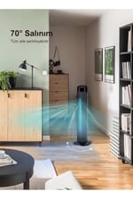 Snailax 45W Kule Tipi Vantilatör - Uzaktan Kumandalı ve Dijital Ekranlı Sessiz Oda Fanı, Geniş Açılı Salınımlı Serinletici Kule Fan