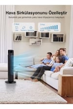 Snailax 45W Kule Tipi Vantilatör - Uzaktan Kumandalı ve Dijital Ekranlı Sessiz Oda Fanı, Geniş Açılı Salınımlı Serinletici Kule Fan