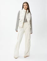 Snap Button Pocket Puffer Vest