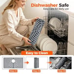 Snuggery Silikon Lavabo Paspası 66 cm x 35,5 cm, Arka Tahliye Deliği, Isıya Dayanıklı, Kaymaz Bulaşık Makinesine Uygun, Büyük Lavabo Koruyucuları Çiftlik Evi Mutfak Altı için Mutfak Lavabosu için