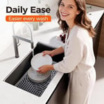 Snuggery Silikon Lavabo Paspası 66 cm x 35,5 cm, Arka Tahliye Deliği, Isıya Dayanıklı, Kaymaz Bulaşık Makinesine Uygun, Büyük Lavabo Koruyucuları Çiftlik Evi Mutfak Altı için Mutfak Lavabosu için