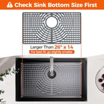 Snuggery Silikon Lavabo Paspası 66 cm x 35,5 cm, Arka Tahliye Deliği, Isıya Dayanıklı, Kaymaz Bulaşık Makinesine Uygun, Büyük Lavabo Koruyucuları Çiftlik Evi Mutfak Altı için Mutfak Lavabosu için
