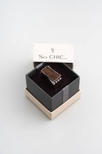 So Chic Gaia İzleri Akik Taşlı Gümüş Erkek Yüzük, Kahverengi, Beden 26