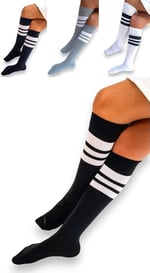 SOCKS Daily 4 Çift Kız Çocuk, Kadın Çizgili Kaymayan Diz Altı Orta Okul Lise Kolej Okul Çorabı