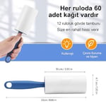 SOGUD Tüy Toplayıcı Set 7 Rulo + 1 Sap – Toplam 420 Yaprak – Kedi Köpek Tüyü ve Toz Temizleyici – Giyim, Koltuk, Halı ve Araç Koltuğu İçin Güçlü Yapışkanlı Ekonomik Paket