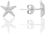 Söğütlü Silver Gümüş rodyumlu zirkon taşlı deniz yıldızı kolye ve küpe ikili set