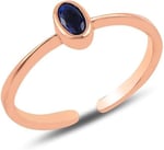 Söğütlü Silver Gümüş rose safir taşlı ayarlamalı yüzük