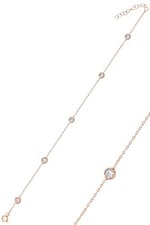 Söğütlü Silver Gümüş rose sıra taşlı halhal