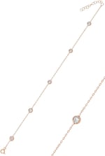 Söğütlü Silver Gümüş rose sıra taşlı halhal
