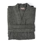 Soley | Kimono |%100 Pamuk Kadın/Erkek Unisex Kimono Bornoz ANTRASİT M - BEDEN