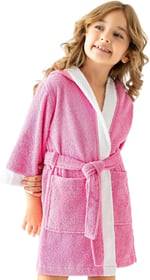Soley | Pueri |%100 Pamuklu Unisex Çocuk Bornozu Pembe