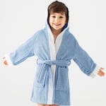 Soley | Pueri |%100 Pamuklu Unisex Çocuk Bornozu Mavi