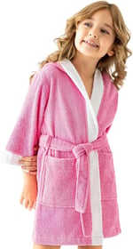 Soley | Pueri |%100 Pamuklu Unisex Çocuk Bornozu Pembe