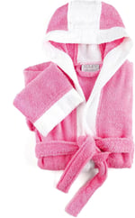 Soley | Pueri |%100 Pamuklu Unisex Çocuk Bornozu Pembe