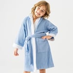 Soley | Pueri |%100 Pamuklu Unisex Çocuk Bornozu Mavi