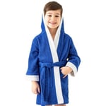 Soley | Pueri |%100 Pamuklu Unisex Çocuk Bornozu Saks Mavisi